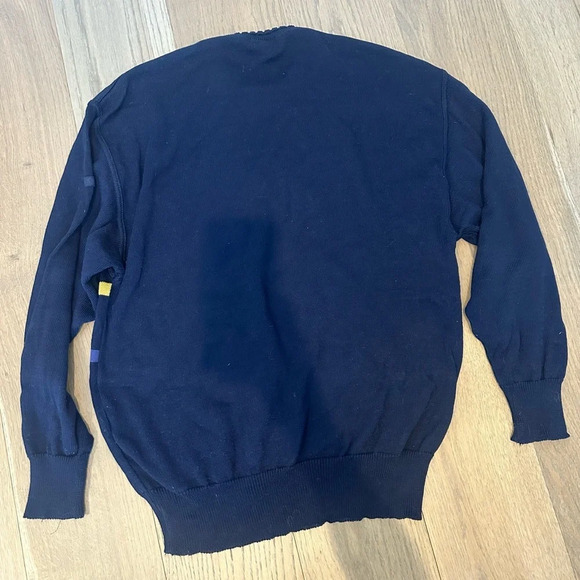 Vintage Marz Munchen Men's 100% Cotton Sweater Navy - Picture 2 of 8